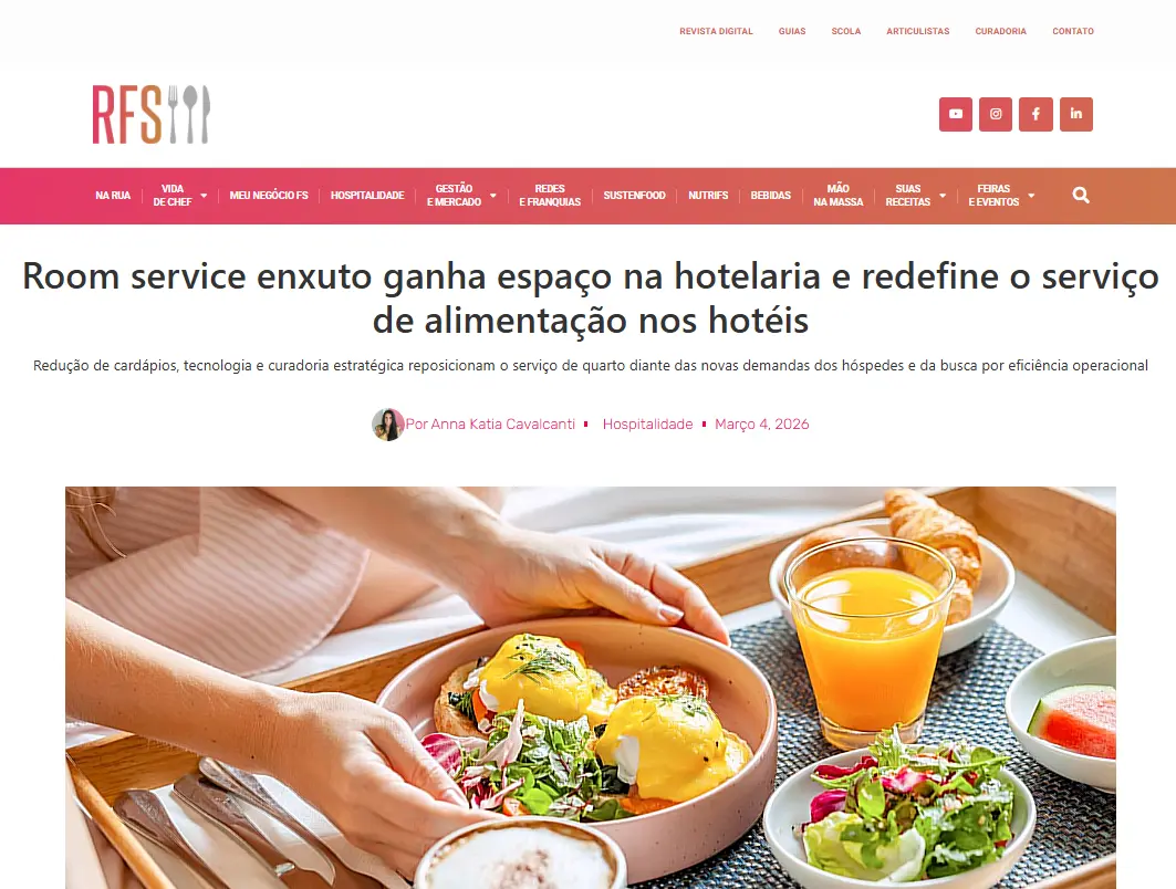 Room service enxuto ganha espaço na hotelaria e redefine o serviço de alimentação nos hotéis
